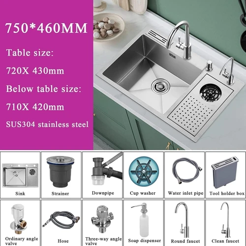 304 Stainless Steel Kitchen Sink With Faucet factory