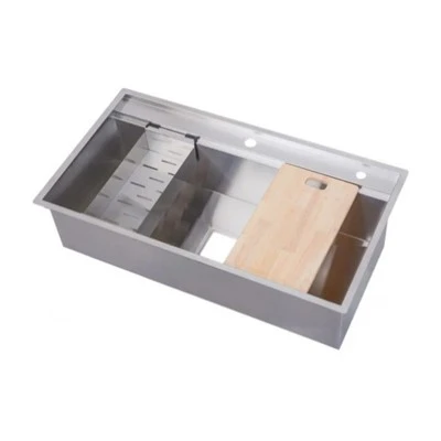 Wastafel Workstation Bertingkat Stainless Steel 304 Buatan Tangan